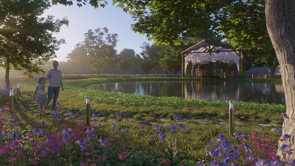 Projeto de paisagismo para o lago do SÃtio Harmonia